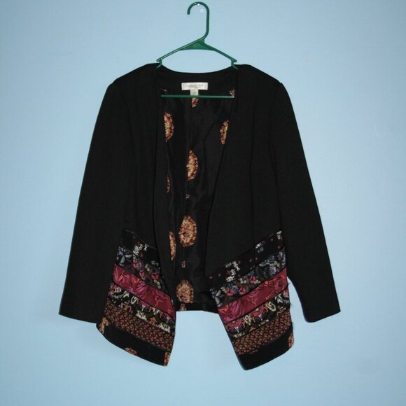 Coldwater Creek Multi Fabric Blazer Petite Medium Modest - Picture 1 of 16